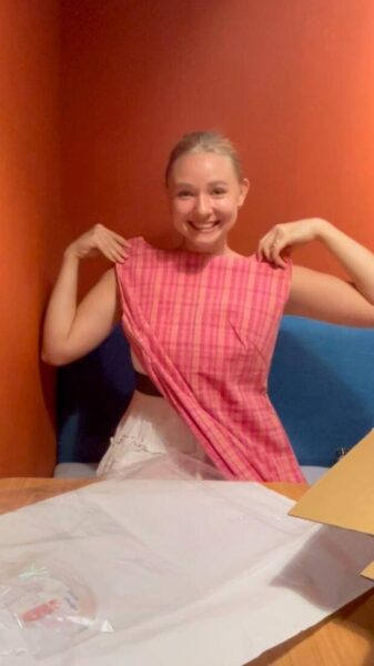 "My dress arrived and I just love it"